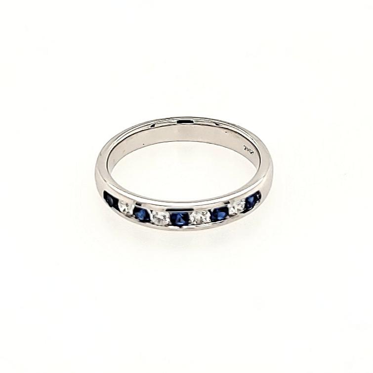 Blue Sapphire and Diamond Ring in 14k Gold