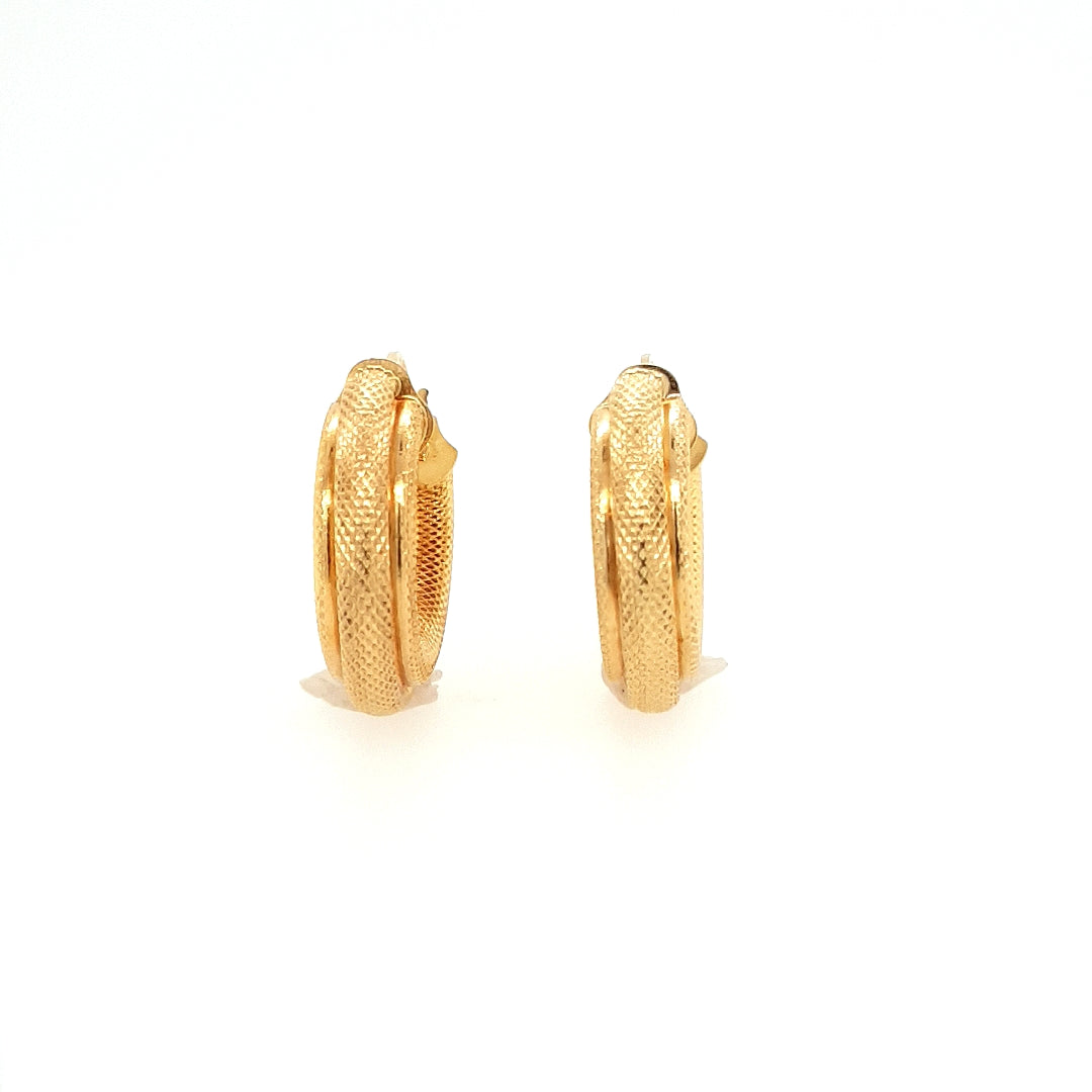Textured Hoop Earrings in 14k Gold