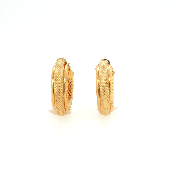 Textured Hoop Earrings in 14k Gold
