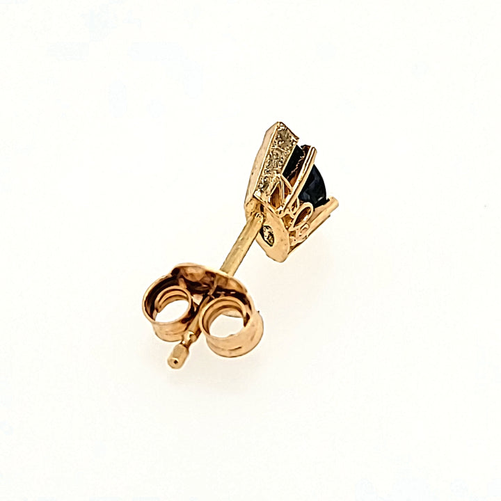 Marquise Cut Blue Sapphire Studs in 14k Gold