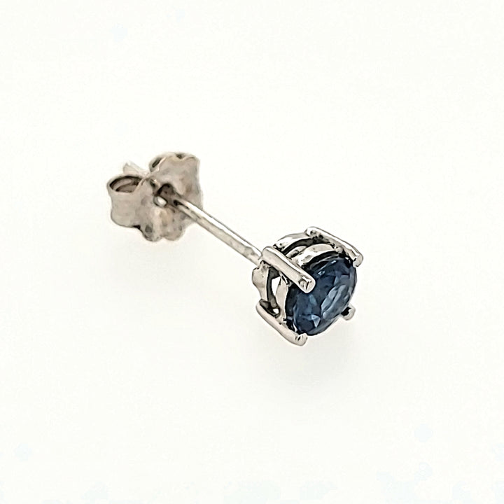 4mm Denim Blue Sapphire Studs in 14k Gold