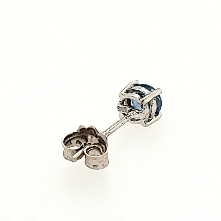 4mm Denim Blue Sapphire Studs in 14k Gold