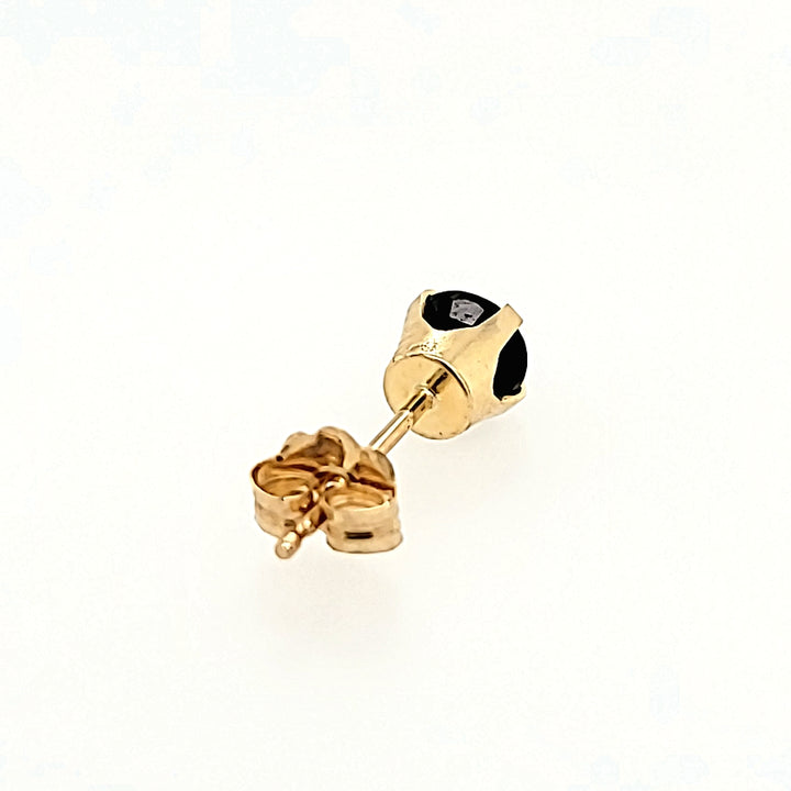 Black Cubic Zirconia Studs in 14k Gold