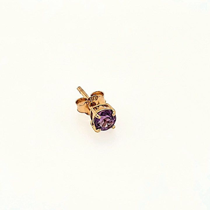 4mm Amethyst Stud Earrings in 14k Gold