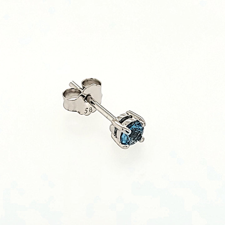 Blue Topaz Studs in 14k Gold