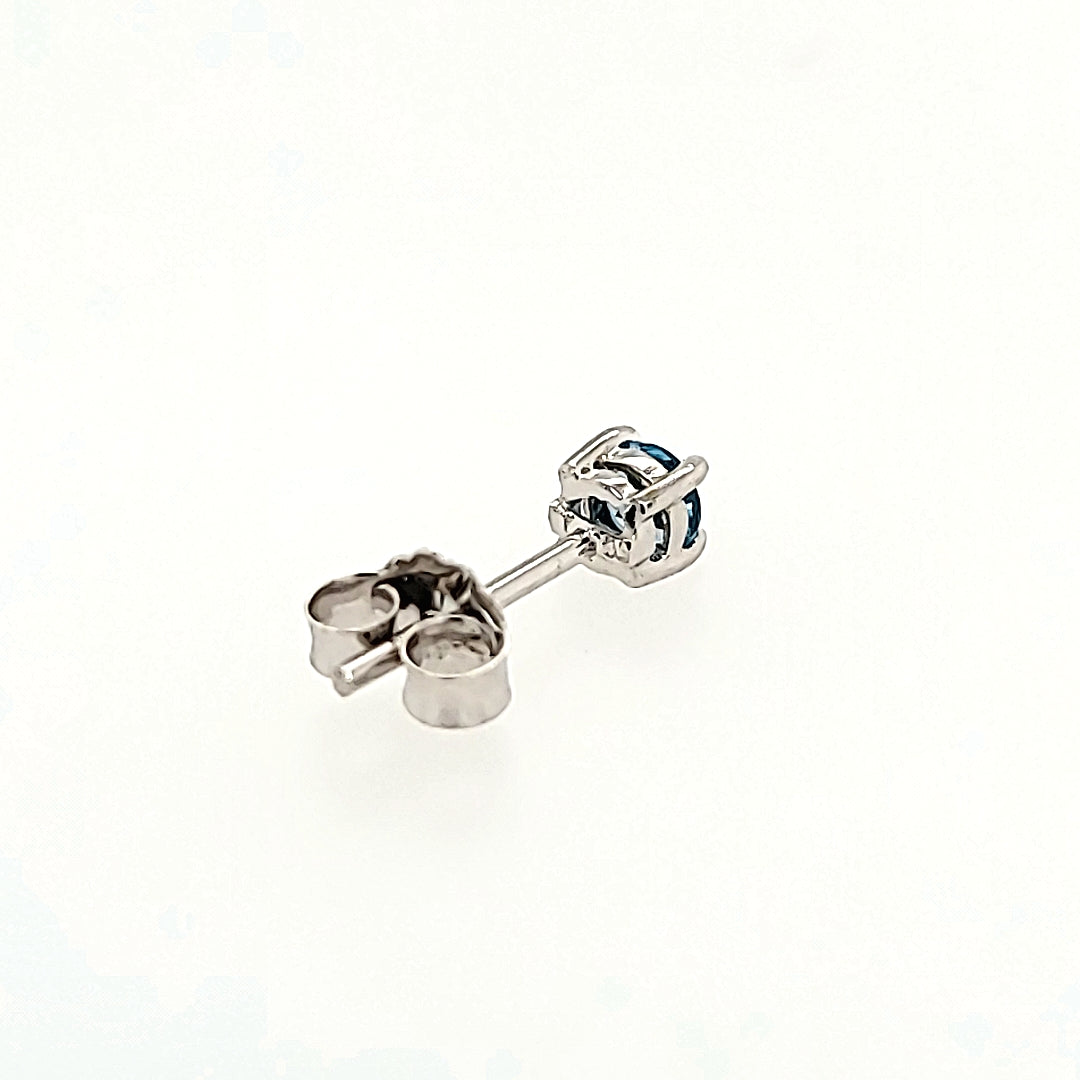 Blue Topaz Studs in 14k Gold