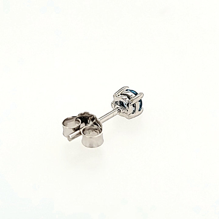 Blue Topaz Studs in 14k Gold
