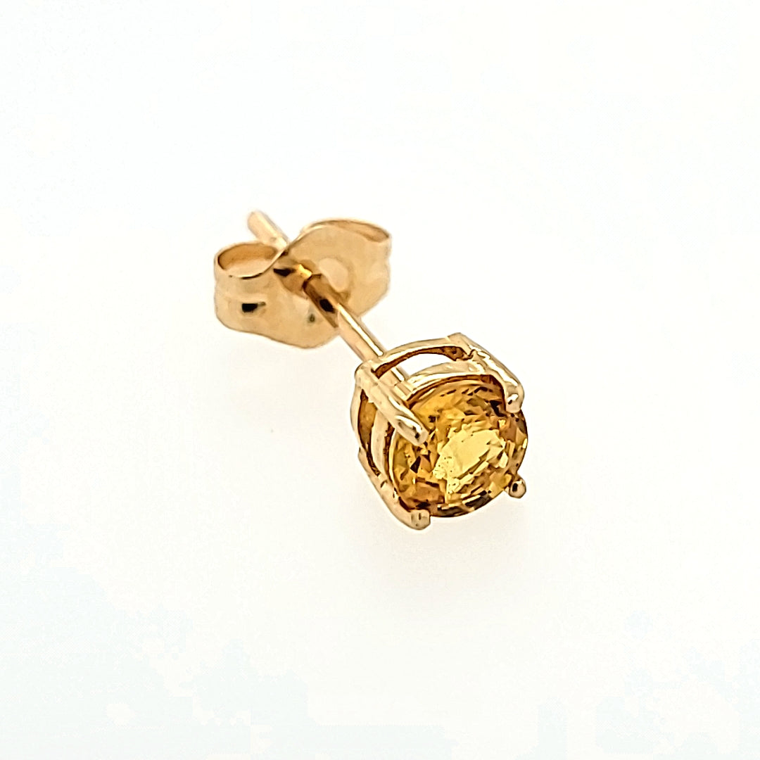 Yellow Sapphire Studs in 14k Gold