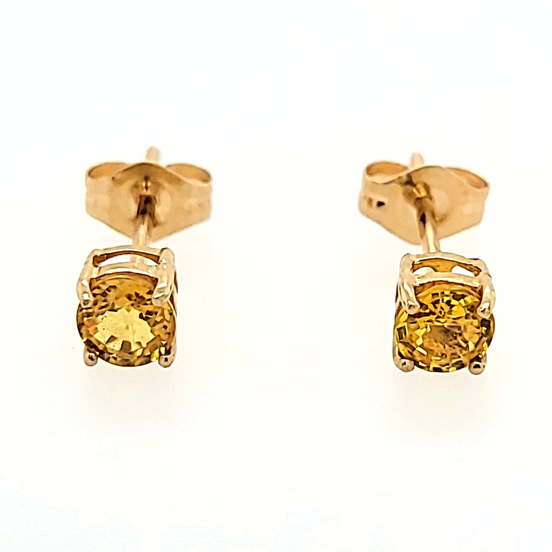 Yellow Sapphire Studs in 14k Gold
