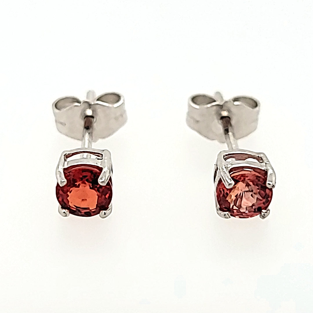 Orange Sapphire Studs in 14k Gold