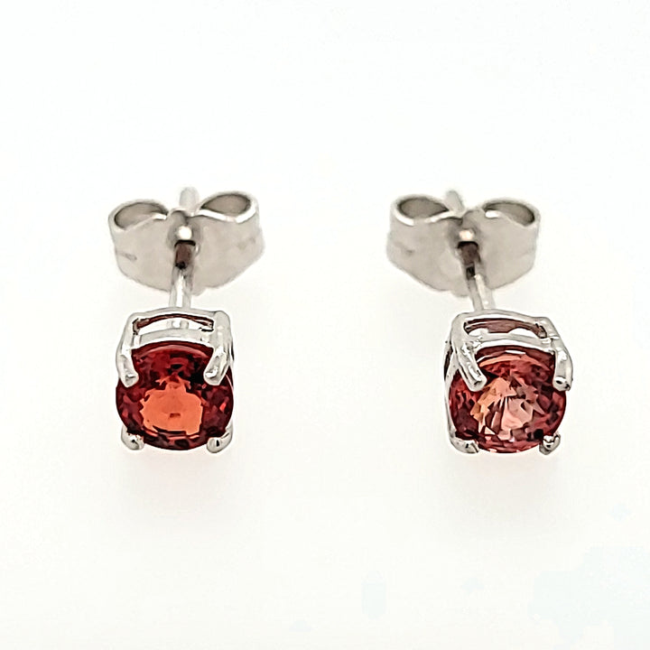 Orange Sapphire Studs in 14k Gold
