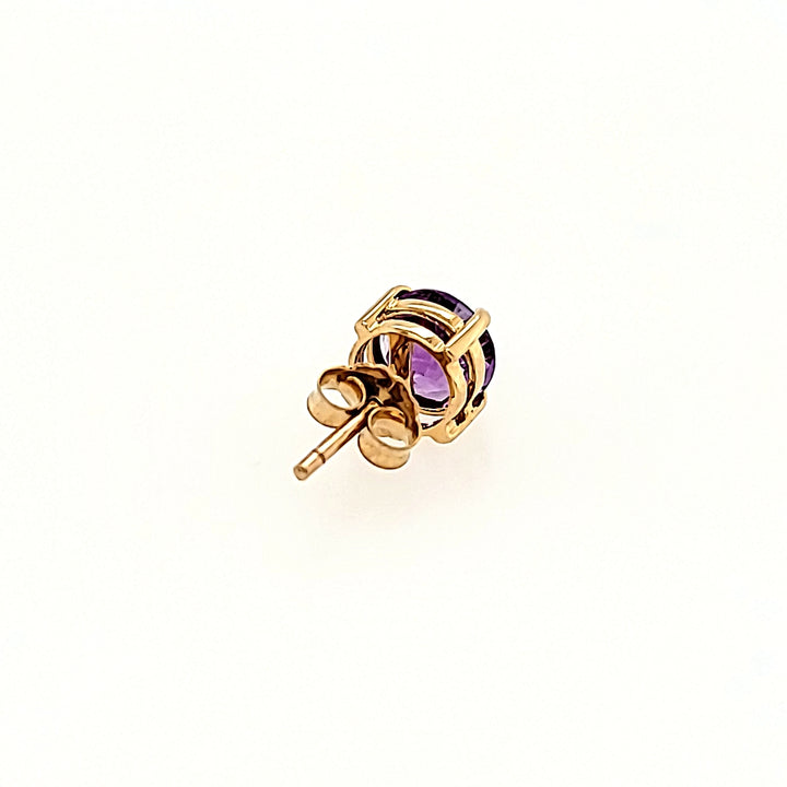 6mm Amethyst Studs in 14k Gold