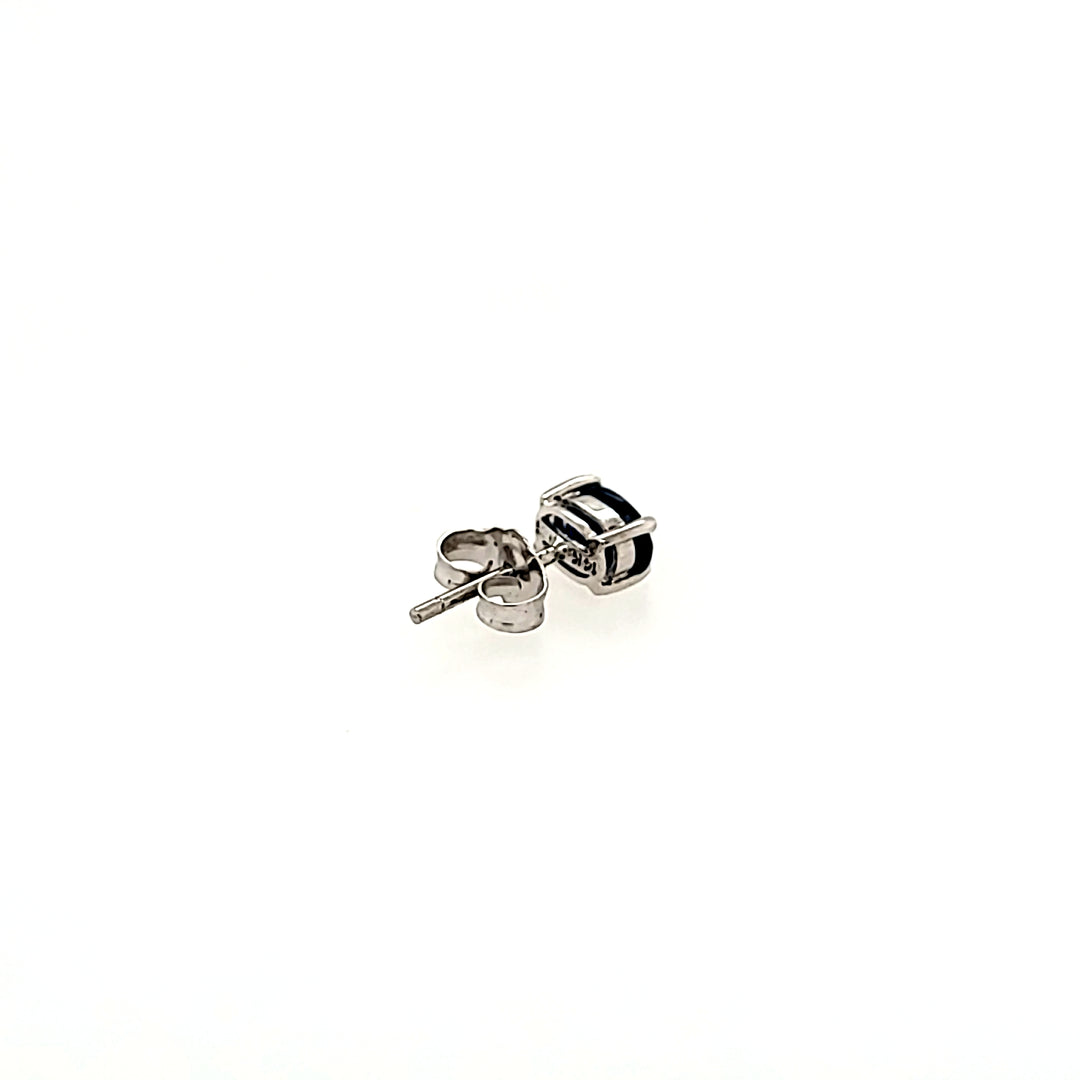 Oval Cut Blue Sapphire Studs in 14k Gold