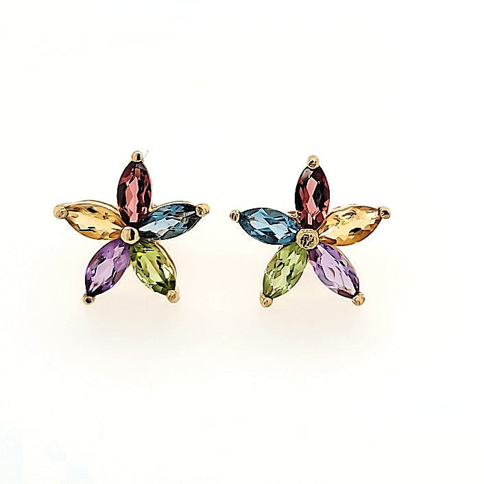 Floral Earrings in 14k Gold
