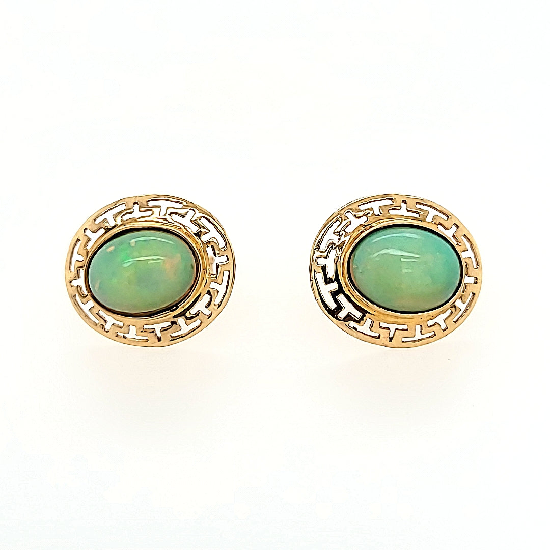 Opal Earrings in 14k Gold