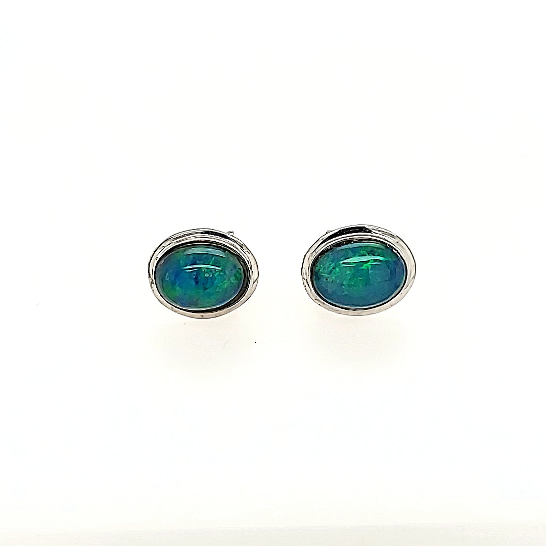Opal Studs in 14k Gold