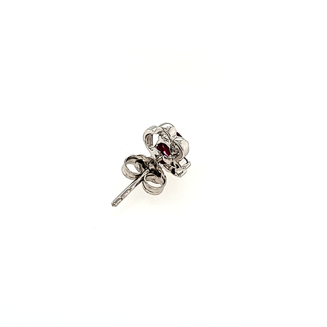 Ruby Studs with Diamond Accents in 14k Gold