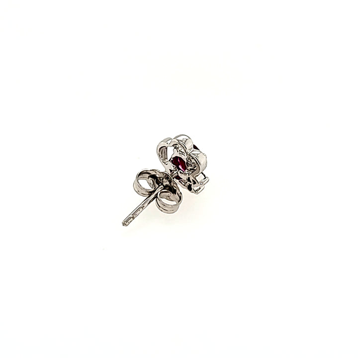 Ruby Studs with Diamond Accents in 14k Gold