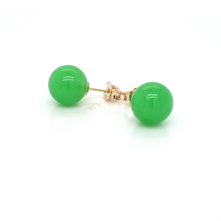 Jade Stud Earrings in 14k Gold