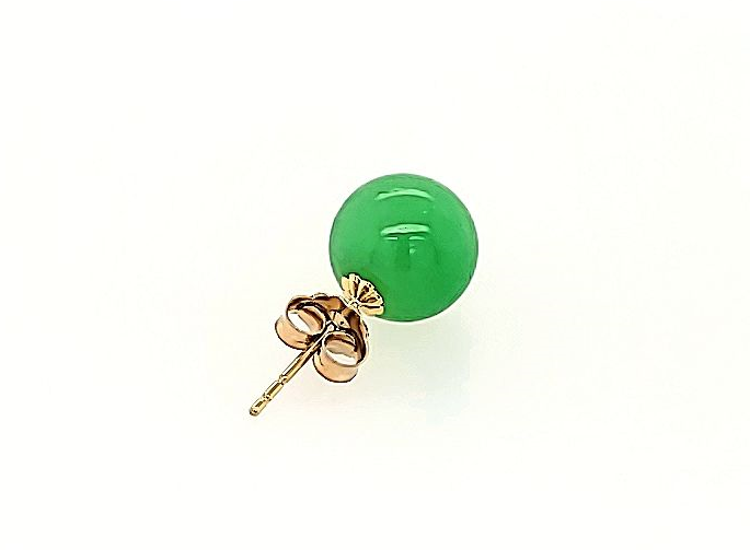 Jade Stud Earrings in 14k Gold