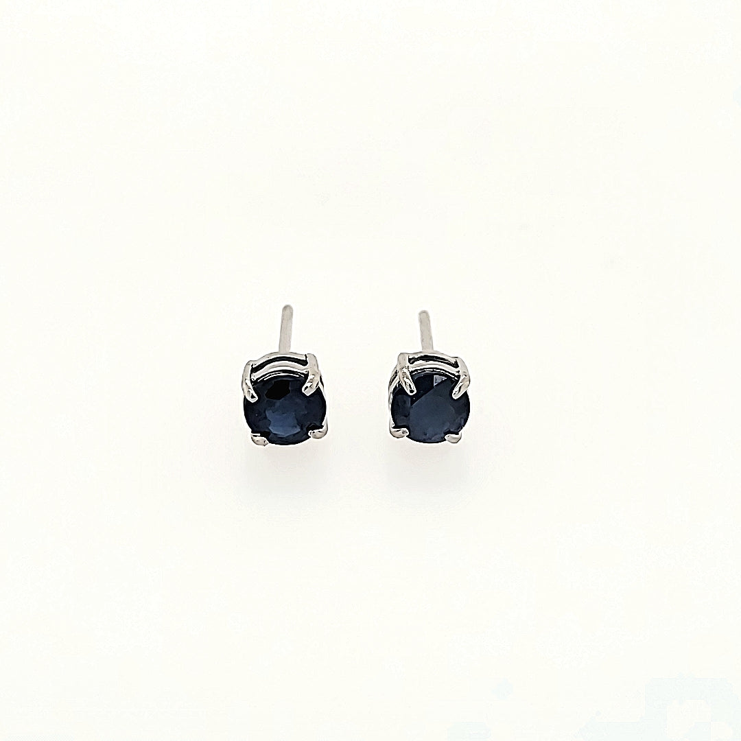 5mm Blue Sapphire Studs in 14k Gold
