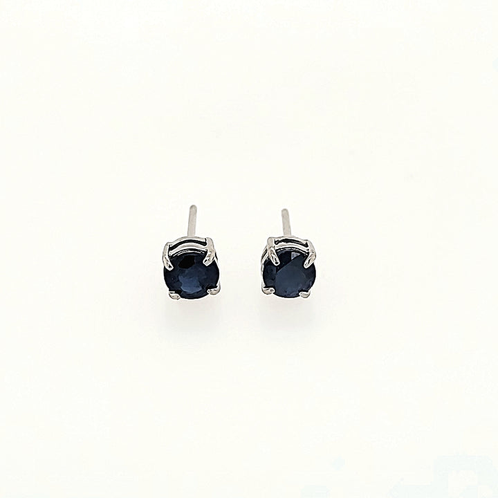 5mm Blue Sapphire Studs in 14k Gold