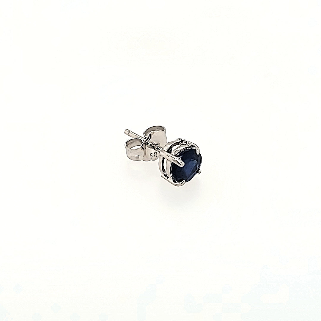 5mm Blue Sapphire Studs in 14k Gold