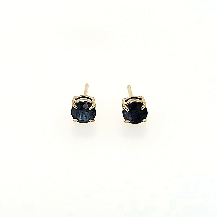 5mm Blue Sapphire Studs in 14k Gold