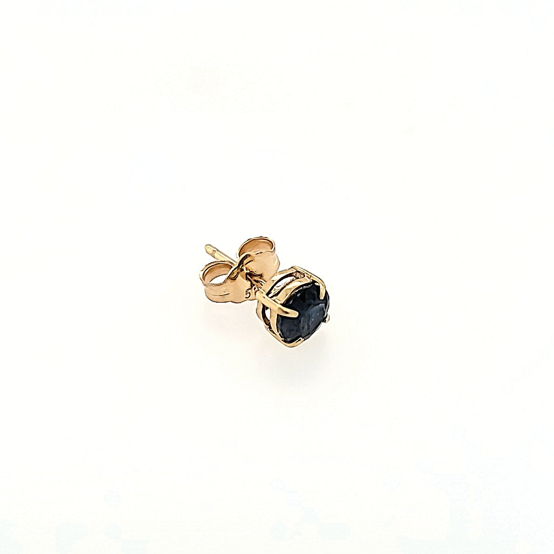 5mm Blue Sapphire Studs in 14k Gold