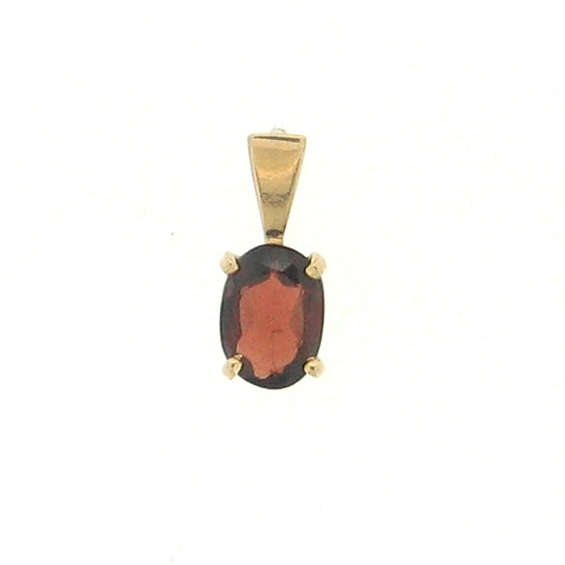 Oval Cut Garnet Pendant in  Gold