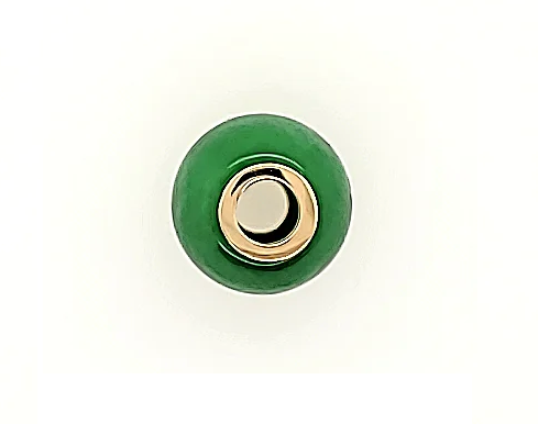 Jade Barrel Bead in 14k Gold
