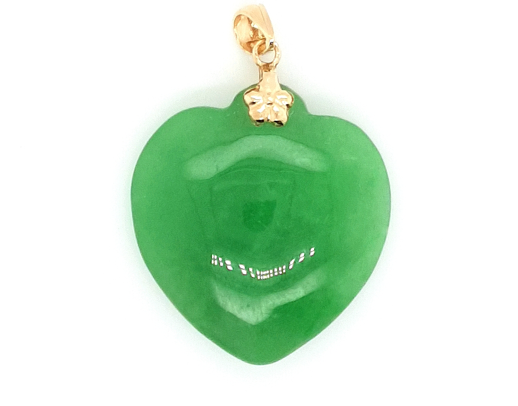 Jade heart pendant gold discount