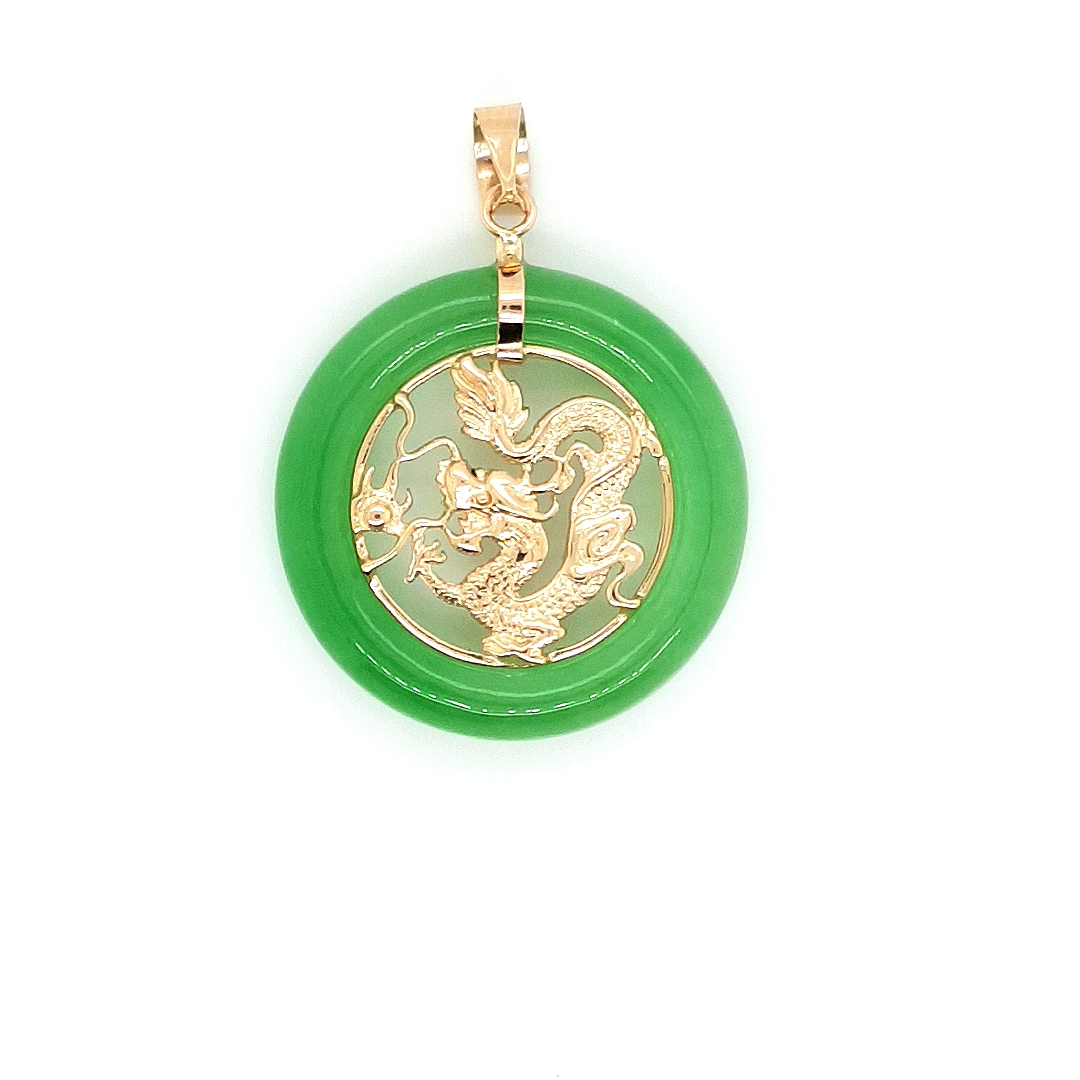 Gold jade dragon pendant clearance