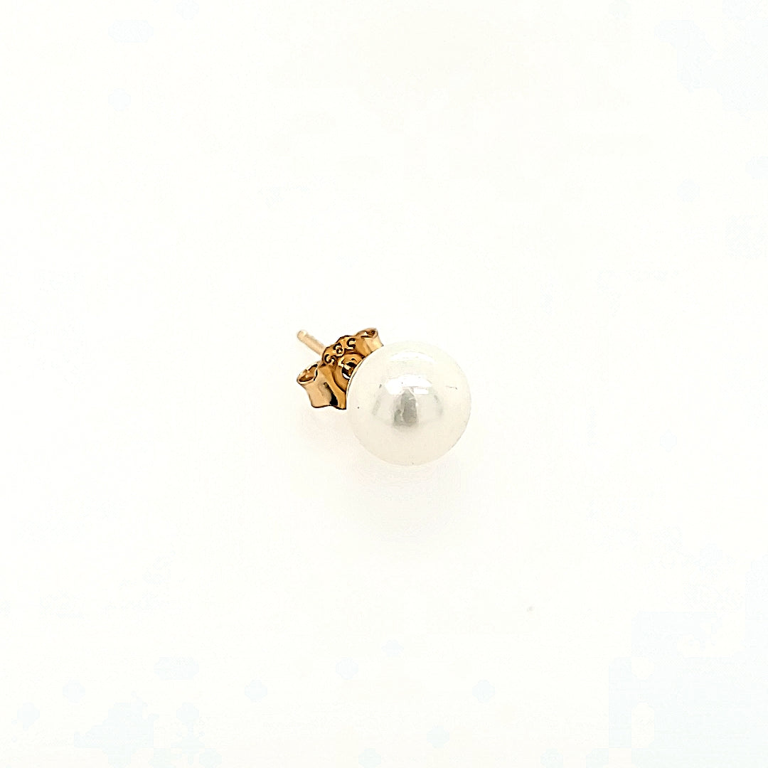 6.5mm Pearl Stud Earrings in 14k Gold