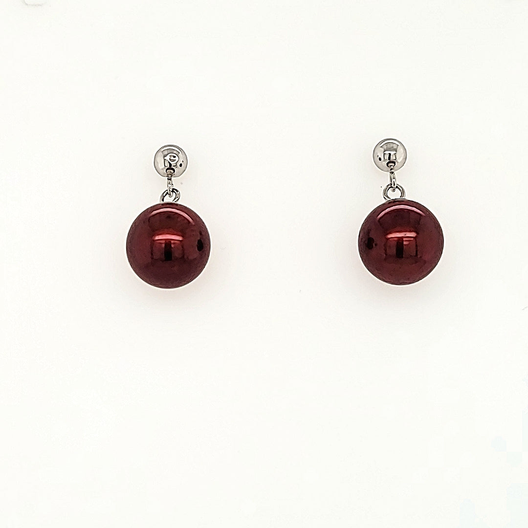 Chocolate Pearl Drop Earrings in 14k Gold