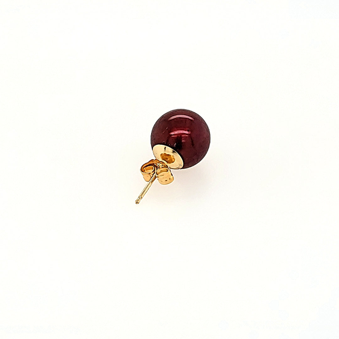 9.5mm Chocolate Pearl Studs in 14k Gold