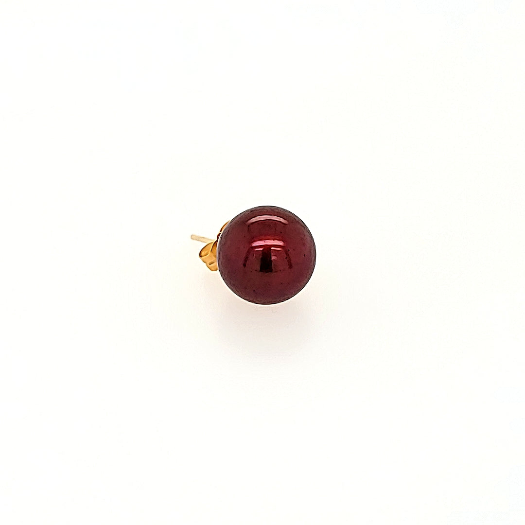 9.5mm Chocolate Pearl Studs in 14k Gold