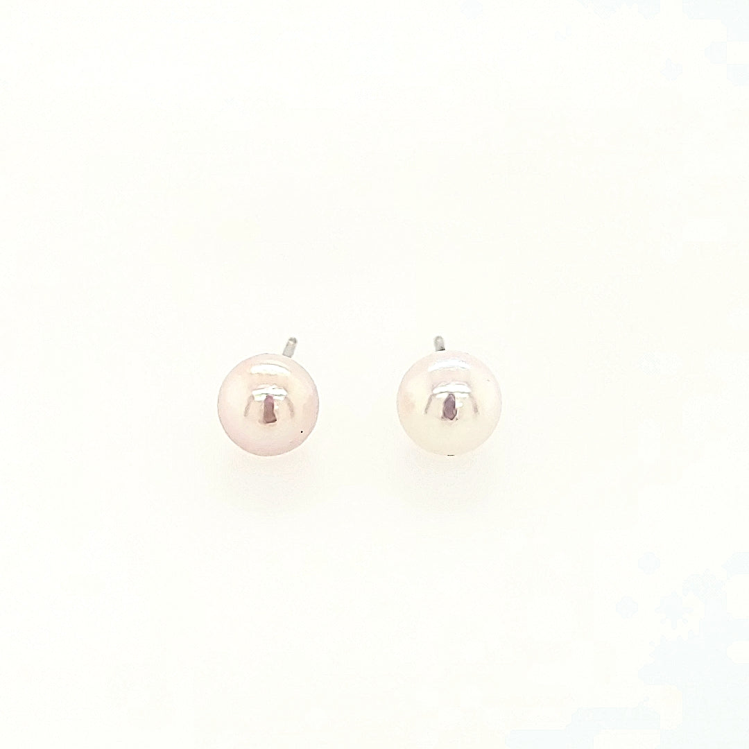 6mm Pearl Stud Earrings in 14k Gold