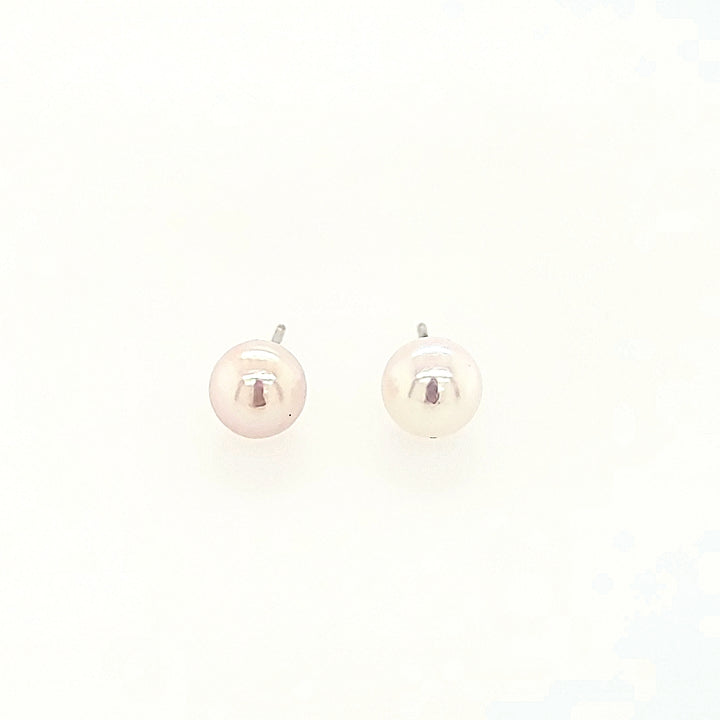 6mm Pearl Stud Earrings in 14k Gold
