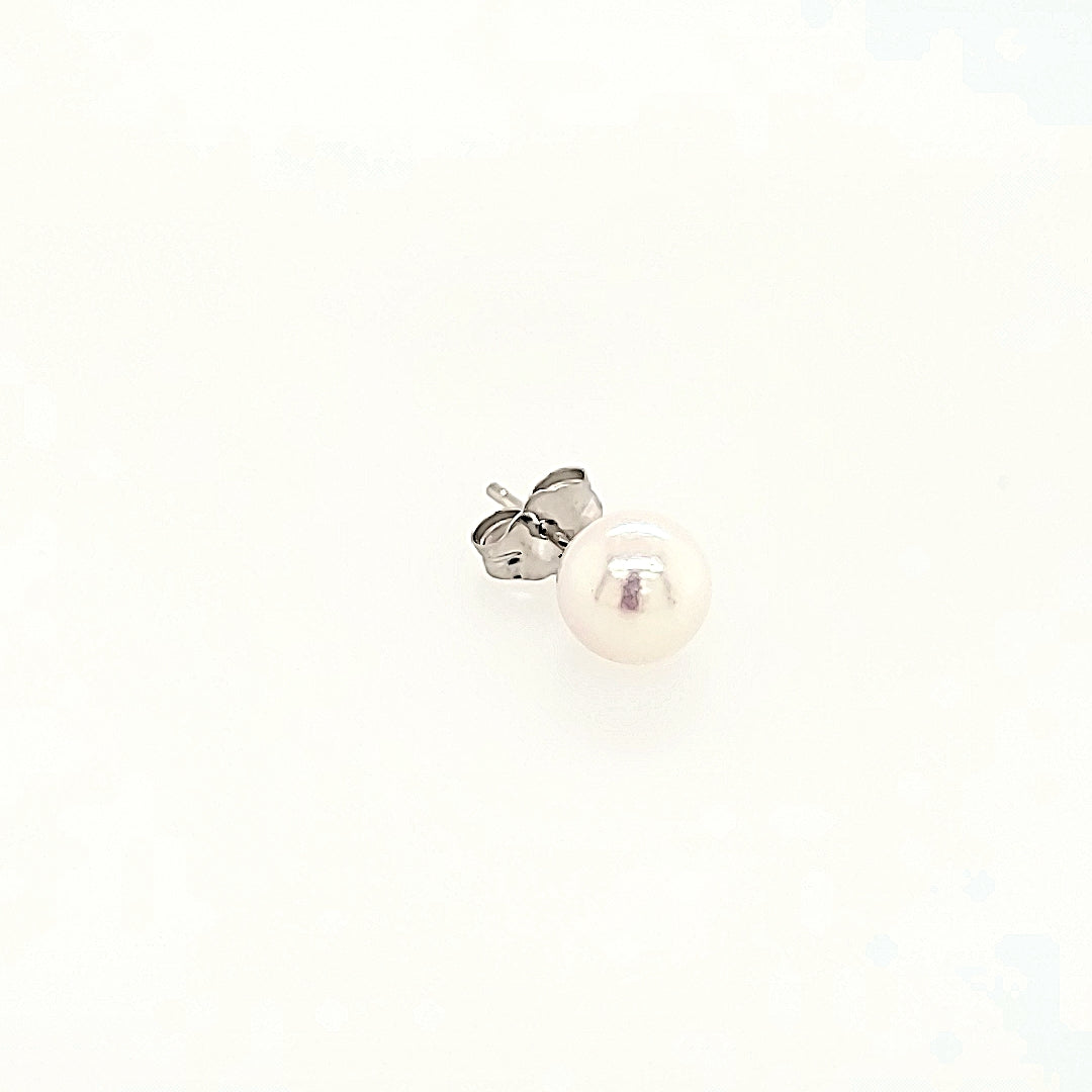 6mm Pearl Stud Earrings in 14k Gold