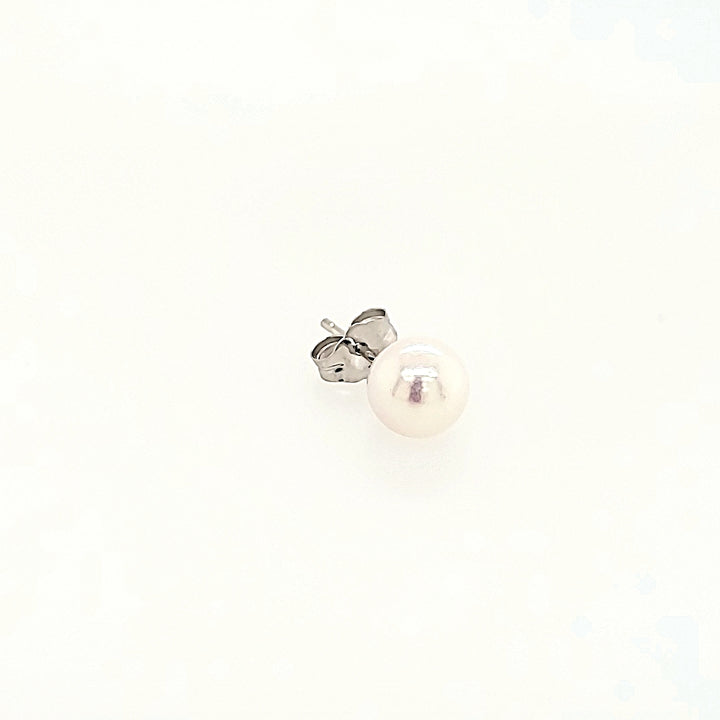6mm Pearl Stud Earrings in 14k Gold