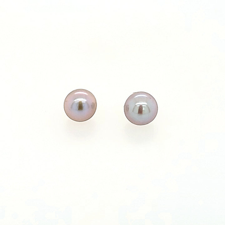 Grey Akoya Pearl Earrings in 14k Gold
