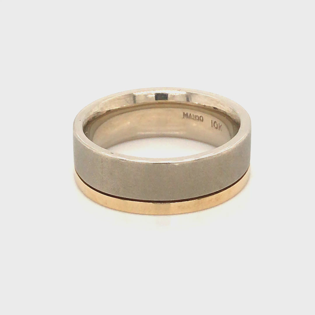 Yellow &amp; White Gold Comfort Fit Band