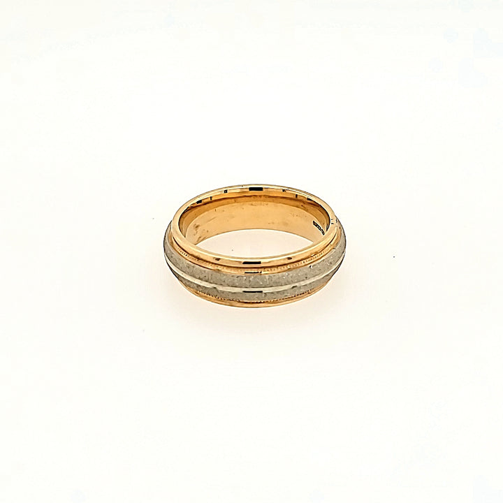 Diamond Cut Wedding Band in 10k Gold