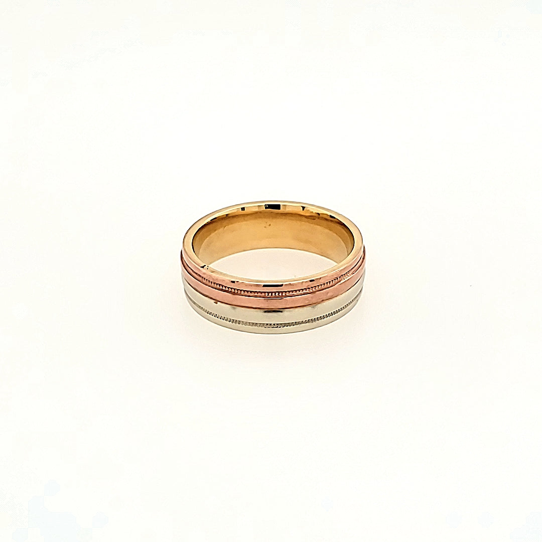 Tri-Toned Ring in 10k Gold