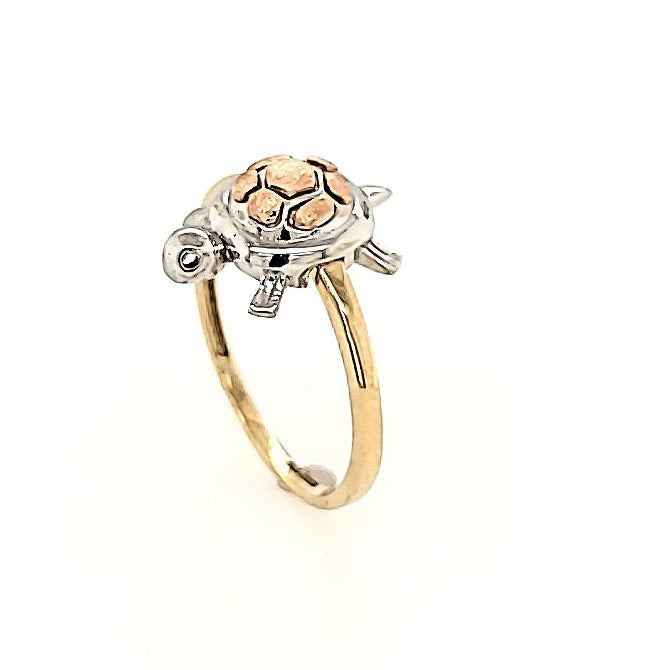 Handcrafted Turtle Ring in 10k Gold