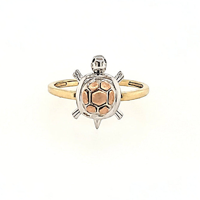 Handcrafted Turtle Ring in 10k Gold