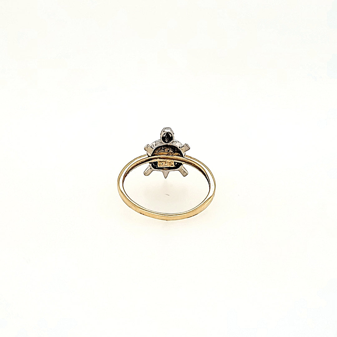 Handcrafted Turtle Ring in 10k Gold