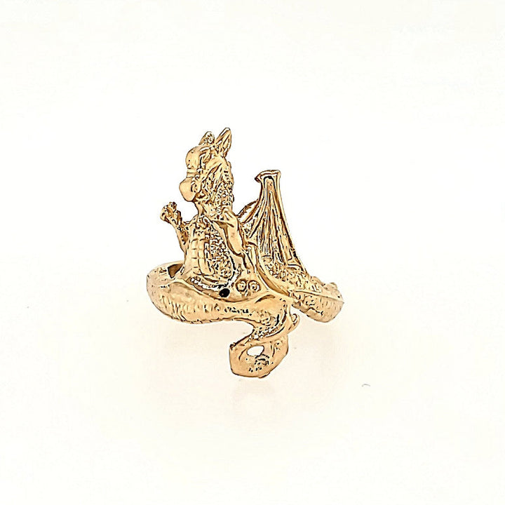 Handcrafted Dragon Ring in 10k Gold