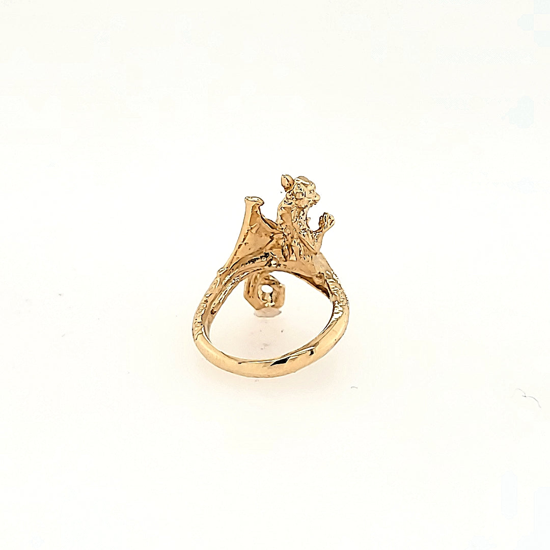 Handcrafted Dragon Ring in 10k Gold